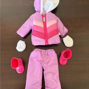 Wellie Wishers American Girl Frosty Fun Snowsuit for 14.5” dolls.  EUC.